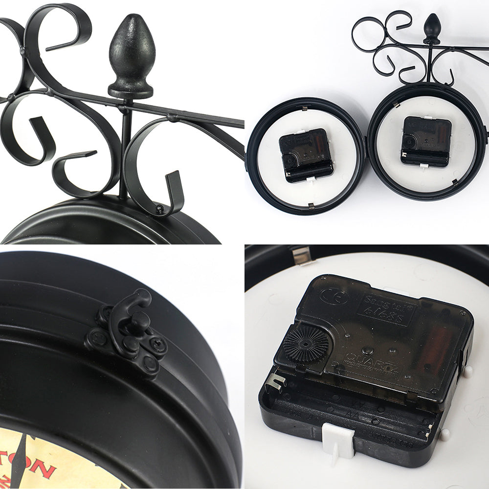 両面壁掛け時計